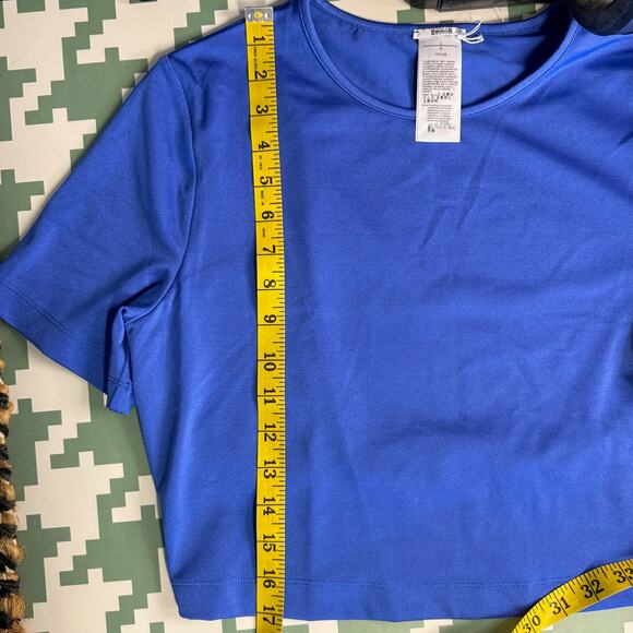 Wolford Compression Crop Top Cobalt Blue Size Large Fits Med NWT Baddie Utility - Picture 6 of 6